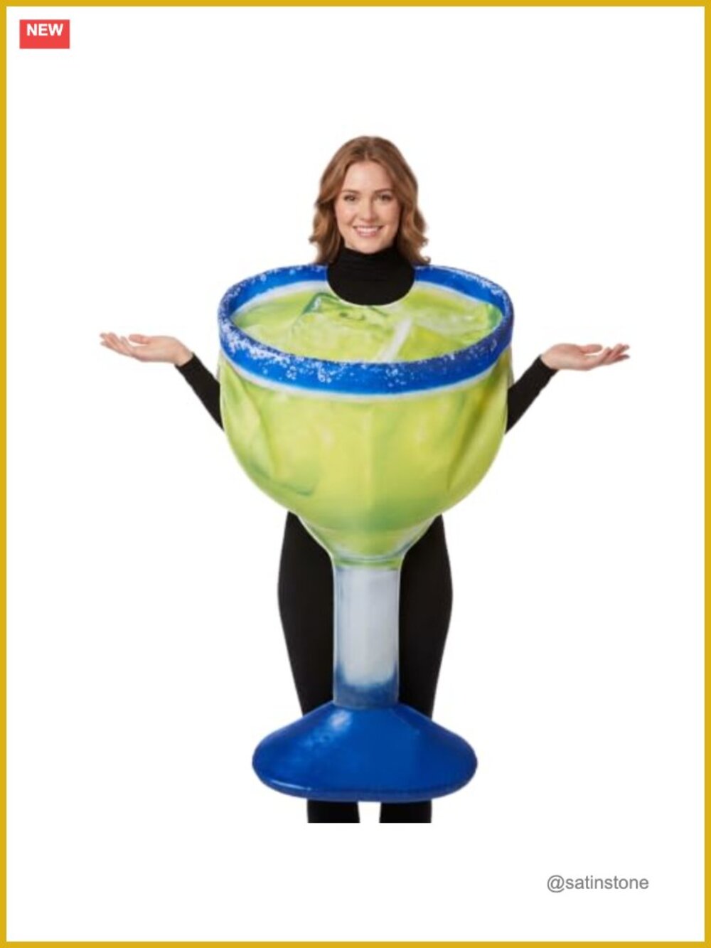 Margarita Glass Costume Adult Sleeveless Fabric Dress Halloween Party